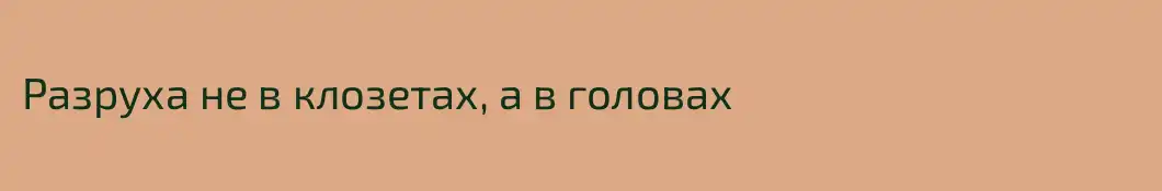 Разруха не в клозетах, а в головах